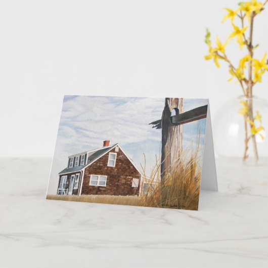 Beach House Sunrise Kaart (Gele Bloem)