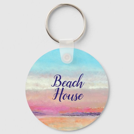 Beach House Sunset Sleutelhanger (Voorkant)