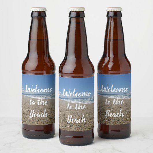 Beach House Surf Sand Pacific Coast Guest Welkom Bier Etiket (Flessen)