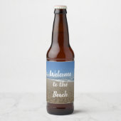 Beach House Surf Sand Pacific Coast Guest Welkom Bier Etiket (Voorkant)