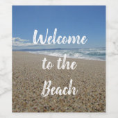 Beach House Surf Sand Pacific Coast Guest Welkom Wijn Etiket (Enkel label)