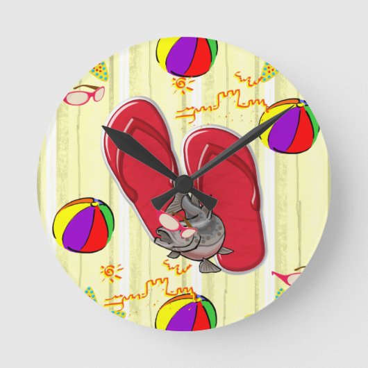 Beach House tijdklok Ronde Klok (Voorkant)