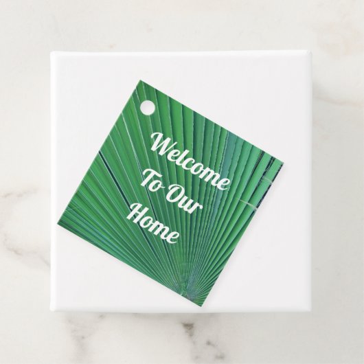 Beach House Tropical Palm Welkom onze gast thuis Bedankjes Labels (In situ)