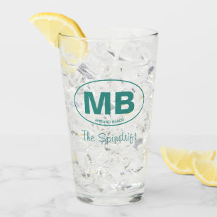 Beach House Two Letter Oval Fir Cottage Script Glas