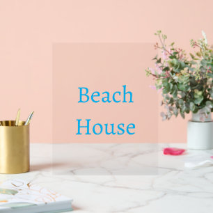 Beach House Typografie Kalligrafie Minimale tekst Acryl Bord