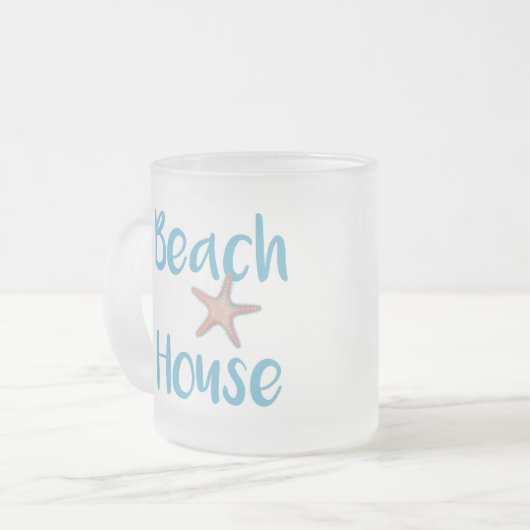Beach House Typografie Starfish Coffee Mok (Voorkant links)
