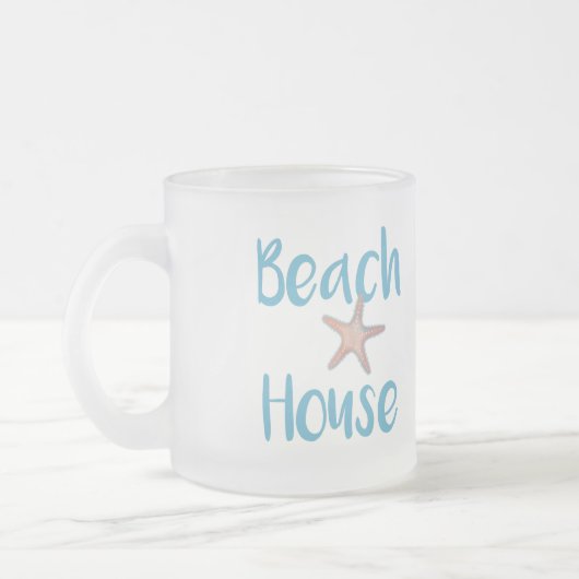 Beach House Typografie Starfish Coffee Mok (Links)
