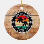 Beach house Vacation Custom Group Name Summer Keramisch Ornament (Achterkant)