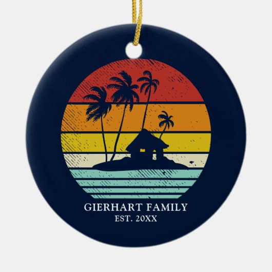 Beach House Vacation Family Reunion Nautical Keramisch Ornament (Voorkant)