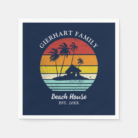 Beach House Vacation Family Reunion Nautical Servet (Voorkant)