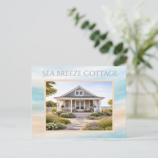 Beach House Vacation Rental Keepsake Card Briefkaart (Staand voorkant)