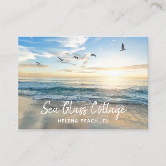 Beach House Vacation Rental QR Code Visitekaartje (Voorkant)