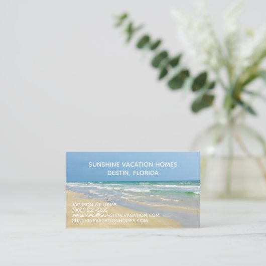 Beach House Vacation Rental Real Estate Company Visitekaartje (Staand voorkant)