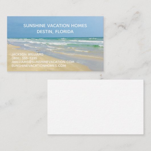 Beach House Vacation Rental Real Estate Company Visitekaartje (Voorkant / Achterkant)