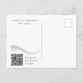 Beach House Vacation Rental Rebooking Card with QR Briefkaart (Achterkant)