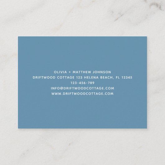 Beach House Vacation Rental Visitekaartje (Achterkant)