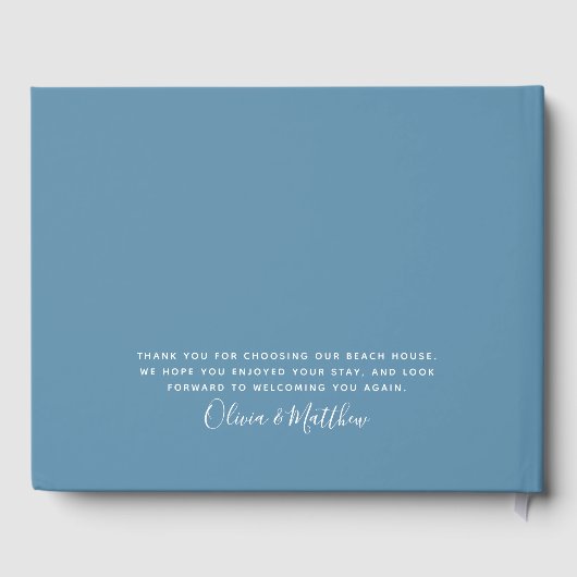 Beach House Vaction Comments Guest Book Gastenboek (Achterkant)