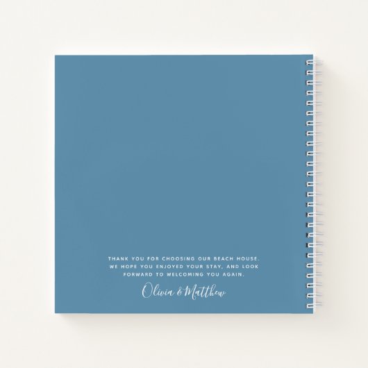 Beach House Vaction Comments Guest Book Notitieboek (Achterkant)