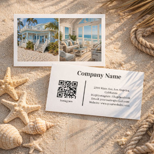 Beach House Vakantiehuis Aangepast Afbeelding QR C Visitekaartje