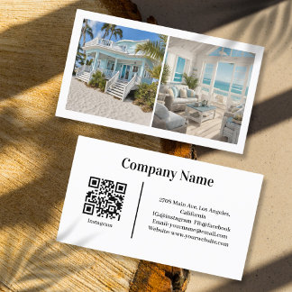 Beach House Vakantiehuis Aangepast Afbeelding QR C Visitekaartje