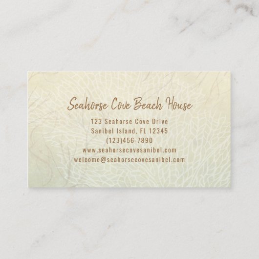 Beach House Vakantiehuis Cottage Visitekaartje (Achterkant)