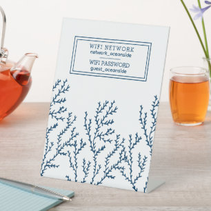 Beach House Vakantiehuis WIFI Gasteninformatie Reclamebord Met Voetstuk