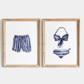 Beach House Wall Art, gestreept badpak set