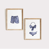 Beach House Wall Art,  gestreept badpak set