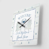 Beach House Waterverf Adirondack-stoel Crab Name Vierkante Klok (Hoek)