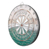 Beach House Waves Familienaam Dartbord (Voorkant Rechts)