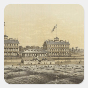 Beach House, Zee Girt, Monmouth Co, NJ Vierkante Sticker