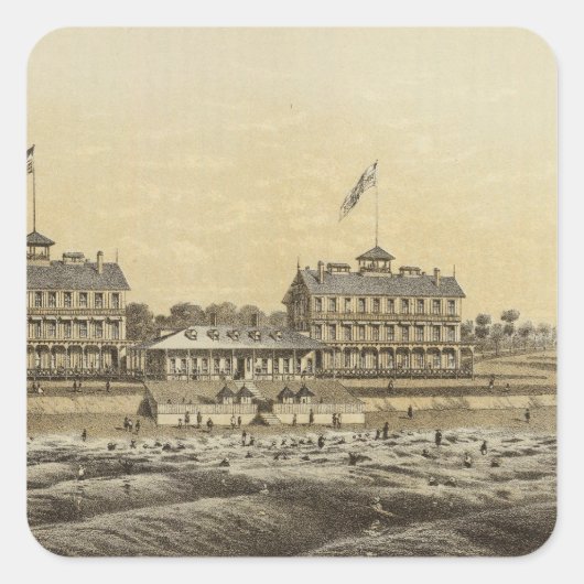 Beach House, Zee Girt, Monmouth Co, NJ Vierkante Sticker (Voorkant)