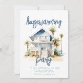 Beach Housewarming Party Uitnodigen Kaart (Voorkant)