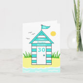 Beach Hut 30th Card Kaart (Voorkant)