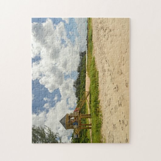 Beach Hut Barbados. Legpuzzel (Verticaal)