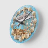 Beach Hut/Beach House Clock, Ocean Uitzicht Ronde Klok (Hoek)