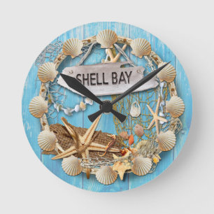 Beach Hut/Beach House Clock, Shell Bay Ronde Klok
