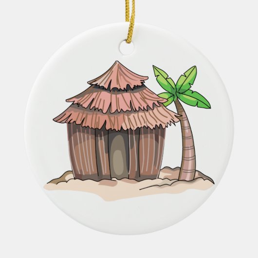 Beach Hut Keramisch Ornament (Voorkant)