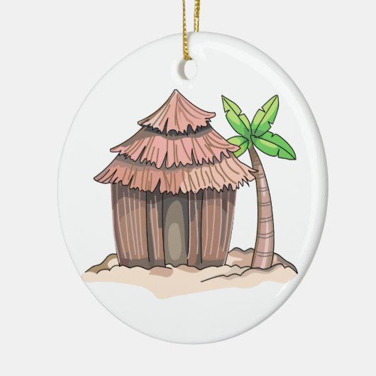 Beach Hut Keramisch Ornament (Links)