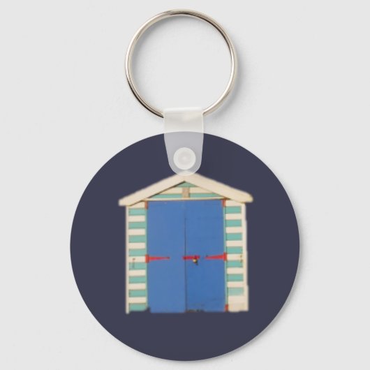 Beach Hut Keyring Sleutelhanger (Voorkant)