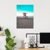Beach Hut Ocean Beach Palm Photography Poster (Thuiskantoor)