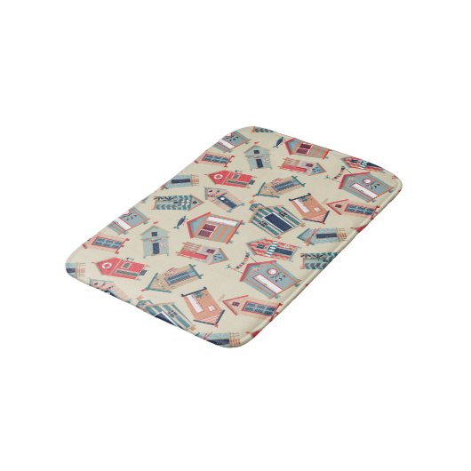 Beach Hut Pattern Badmat (Gekanteld)