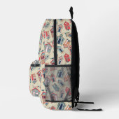 Beach Hut Pattern Bedrukte Rugzak (Rechts)