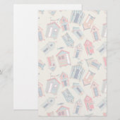 Beach Hut Pattern Briefpapier (Voorkant / Achterkant)