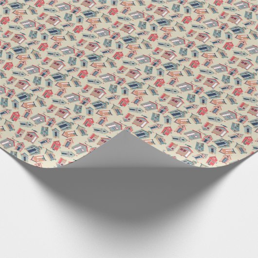 Beach Hut Pattern Cadeaupapier (Hoek)