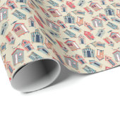 Beach Hut Pattern Cadeaupapier (Rol Hoek)