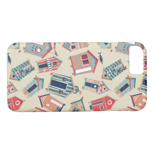 Beach Hut Pattern Case-Mate iPhone Case (Achterkant (Horizontaal))
