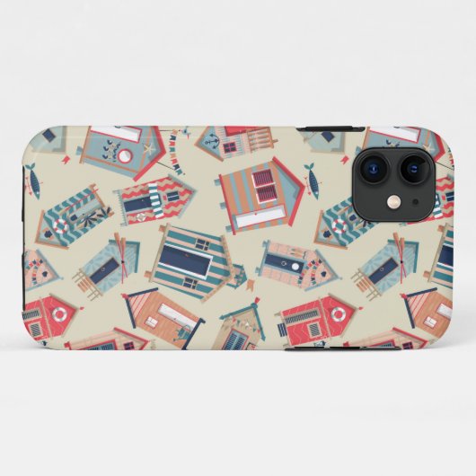 Beach Hut Pattern Case-Mate iPhone Case (Achterkant (horizontaal))
