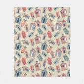 Beach Hut Pattern Fleece Deken (Voorkant)