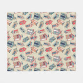 Beach Hut Pattern Fleece Deken (Voorkant (Horizontaal))